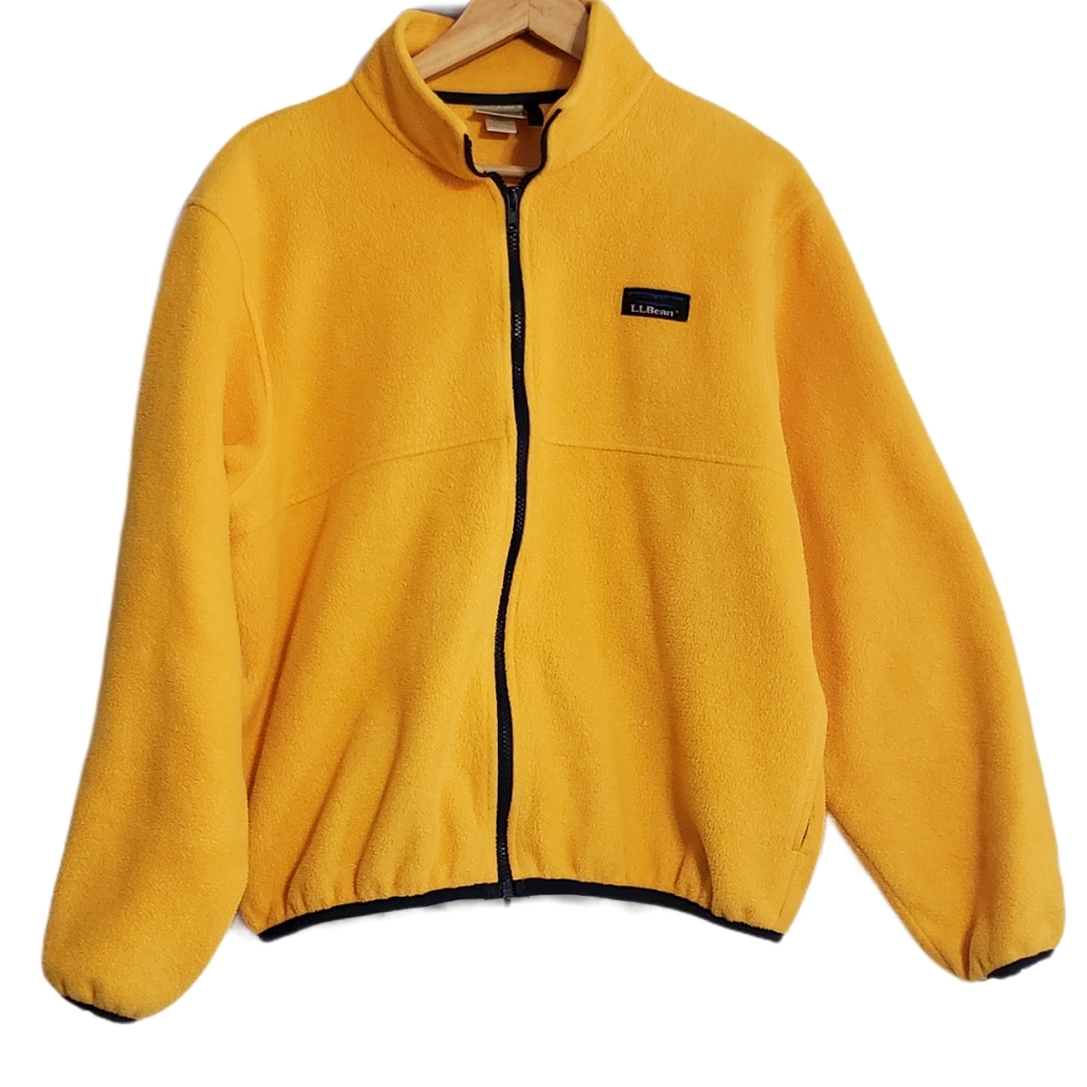 L.L. Bean vintage yellow quarter zip fleece jacket